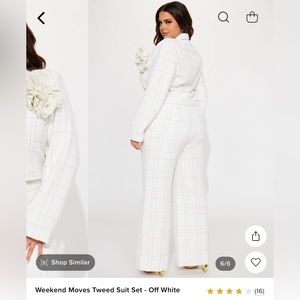 Weekend Moves Tweed off white and gold 2 piece suit